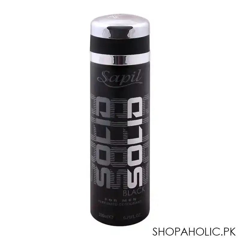 sapil solid black men deodorant body spray, 200ml main image