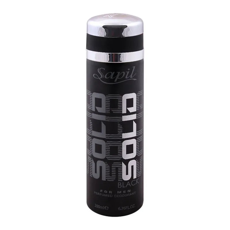 sapil solid black men deodorant body spray, 200ml main image