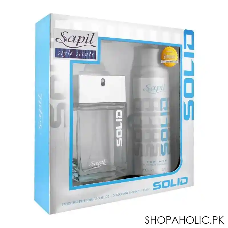 sapil solid for men perfume set, eau de toilette 100ml + deodorant spray 150ml main image