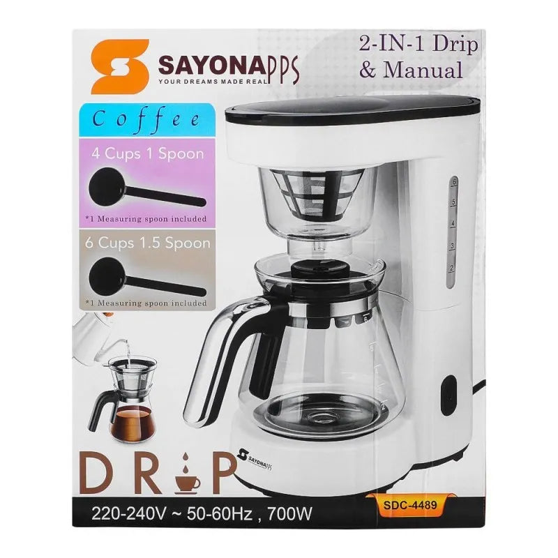 sayona 2 in 1 drip & manual, 700w, sdc 4489 image2