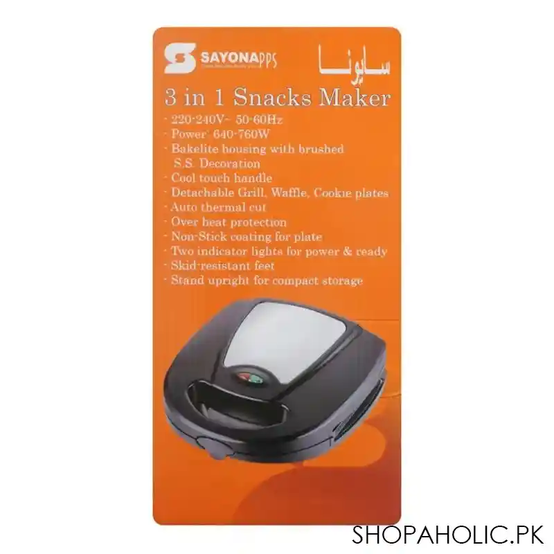 sayona 3 in 1 snacks maker, 640 760w, ssm 4415 image4