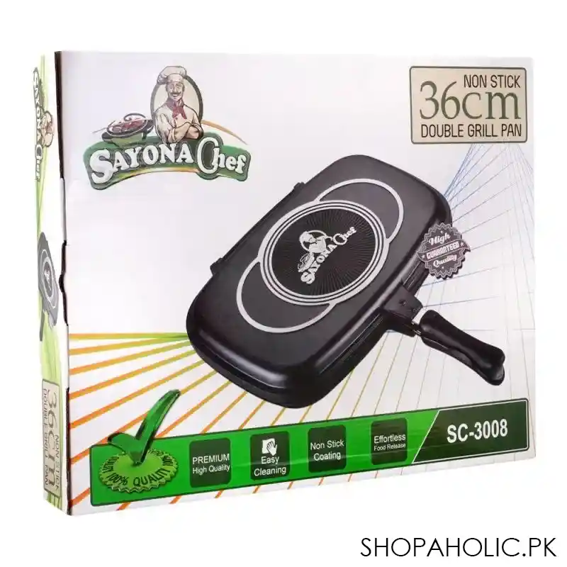 sayona chef double grill non stick pan, 36cm, sc 3008 main image