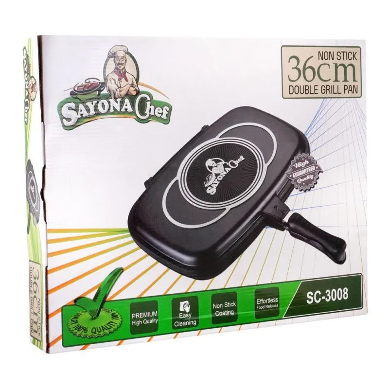 sayona chef double grill non stick pan, 36cm, sc 3008 main image