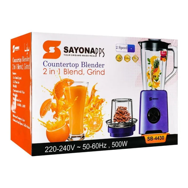 sayona countertop blender 2in1 blend & grind, sb 4430 image2