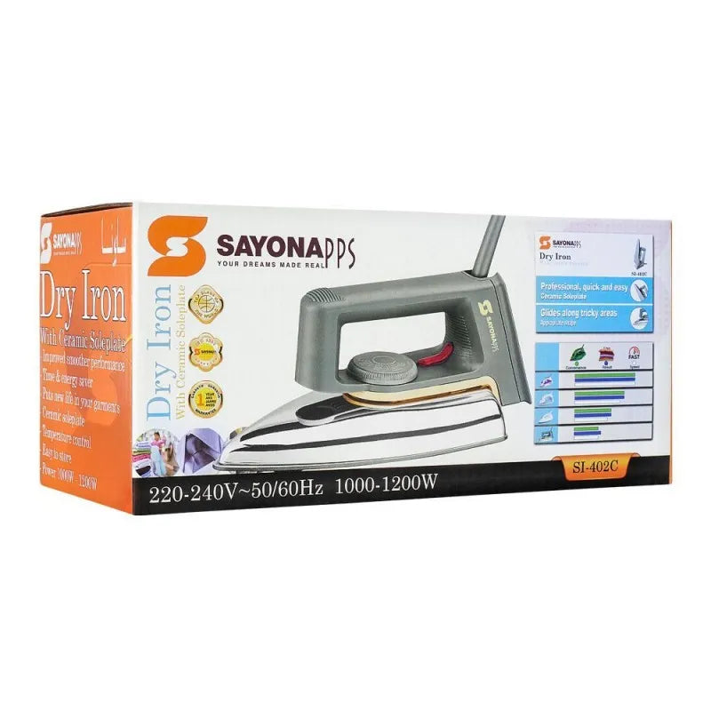 sayona dry iron, 1000 1200w, sj 402c image2