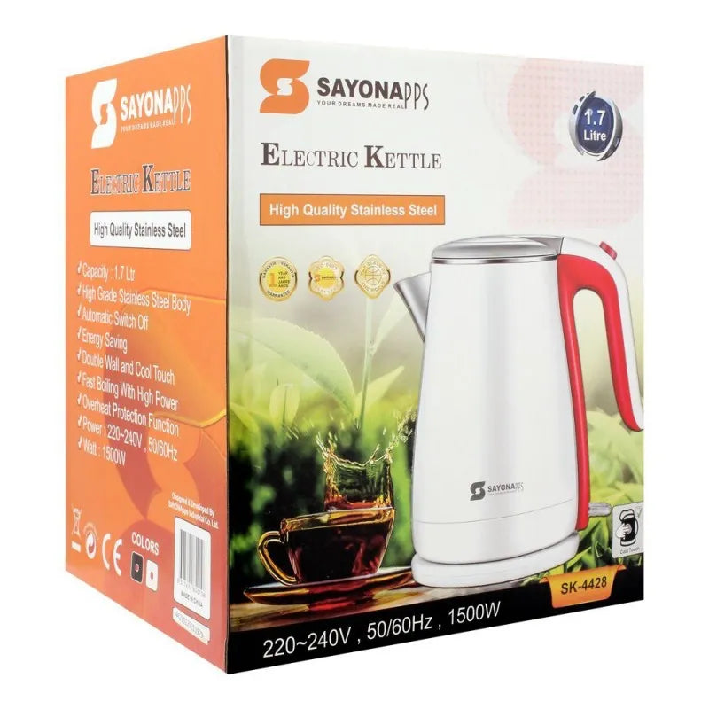 sayona electric kettle, 1.7l, 1500w, sk 4428 image2