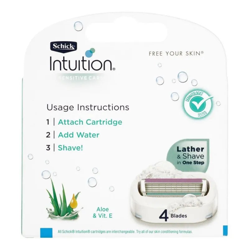 schick intuition sensitive care aloe & vitamin e blades, 3 pack image2