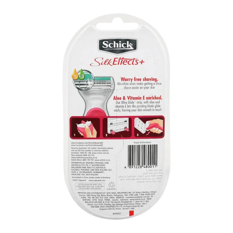 schick silk effects+ women razor + 2 refill blades image2