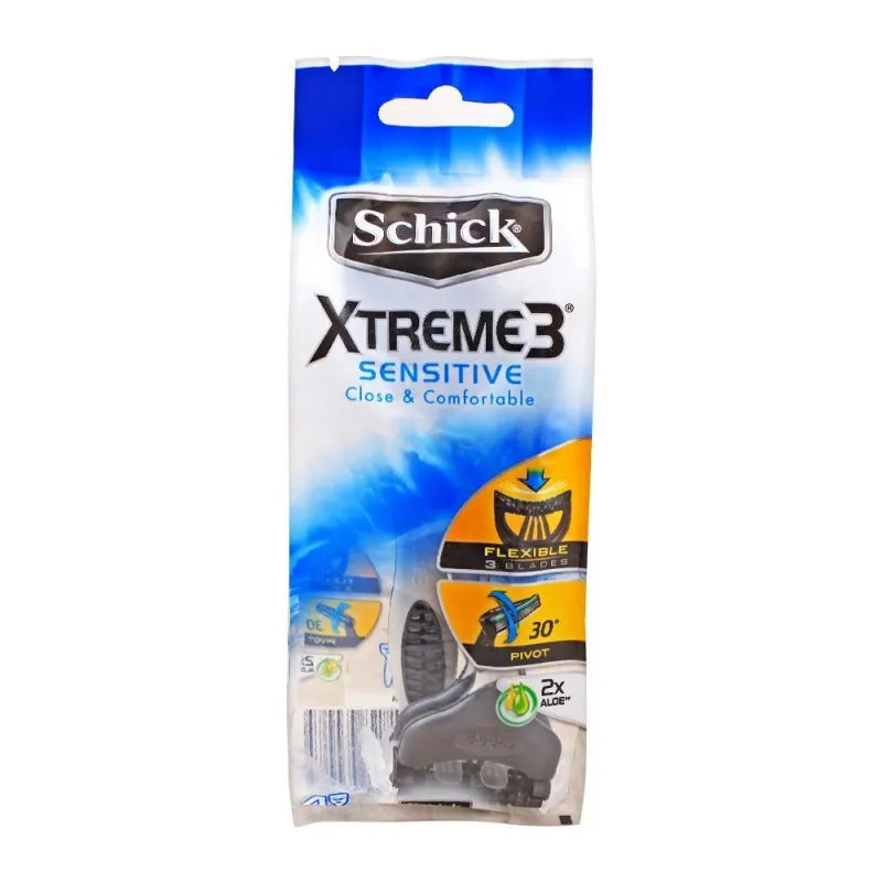 schick xtreme 3 sensitive close & comfortable disposable razor, 4 count image2