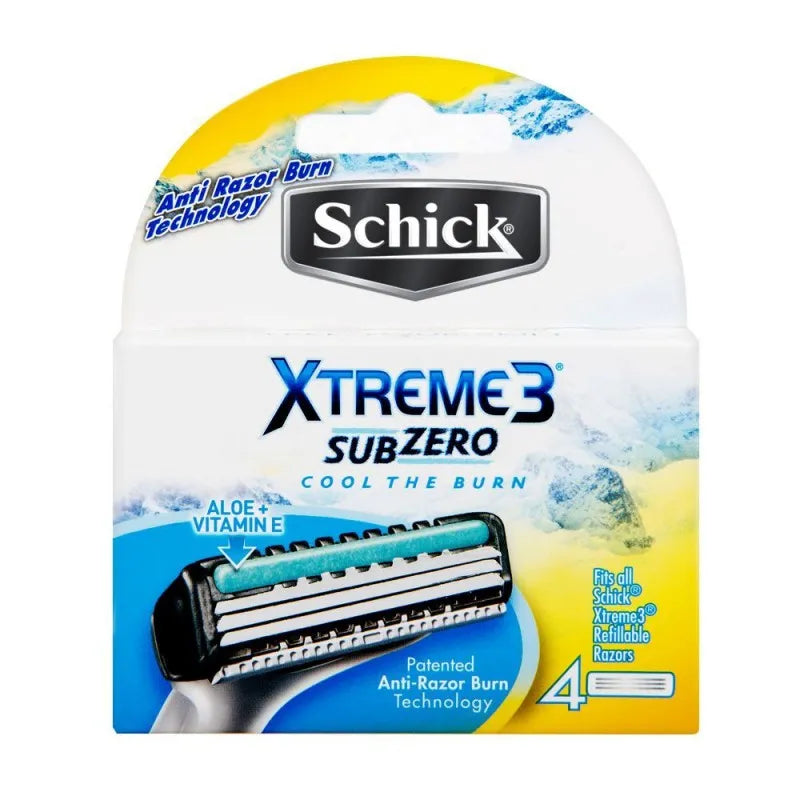 schick xtreme 3 sub zero cool the burn cartridges, 4 pack main image