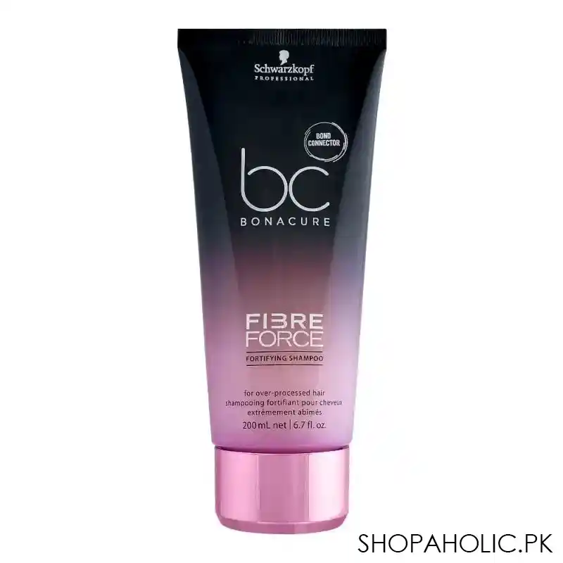 schwarzkopf bc bonacure hair therapy fibre force fortifying shampoo, for over processed hair, 200ml main image