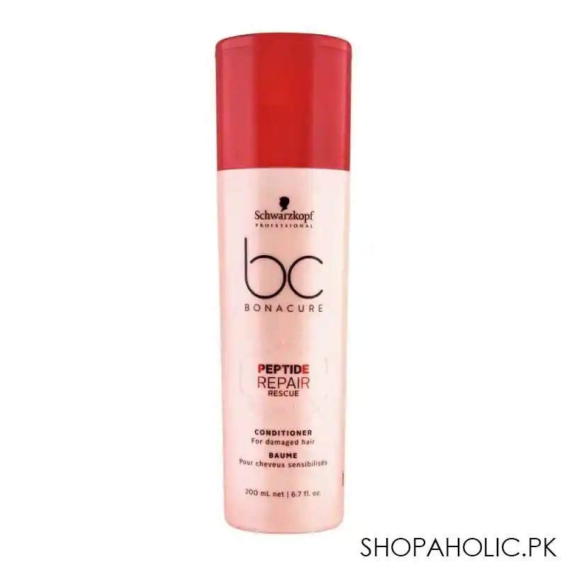 schwarzkopf bc bonacure peptide repair rescue conditioner, for damaged hair, 200ml main image