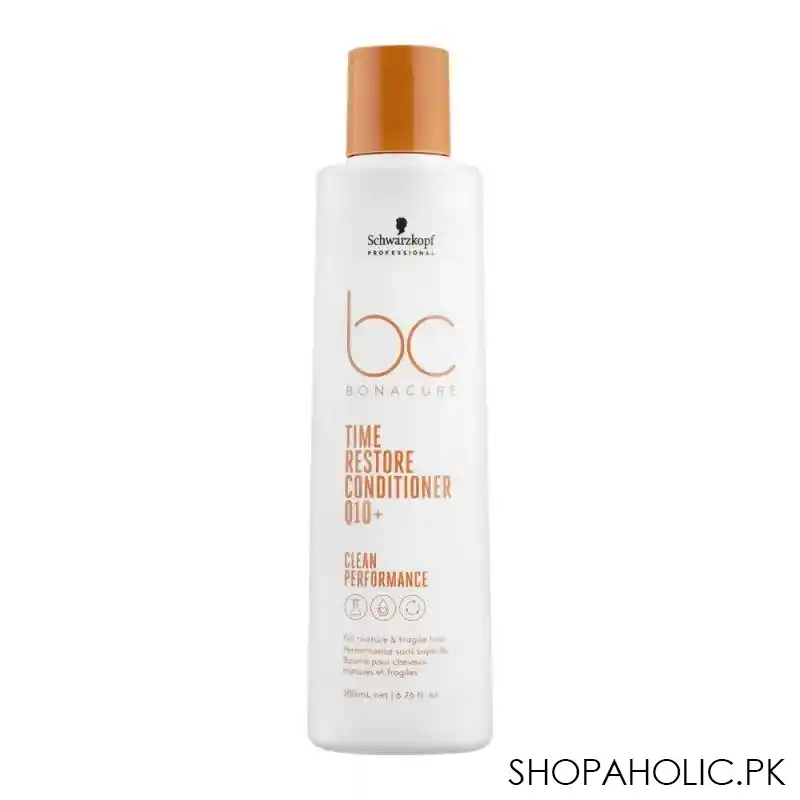 schwarzkopf bc bonacure q10 + clean performance time restore conditioner, for mature & fragile hair, 200ml main image