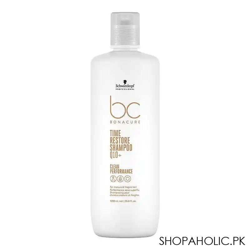 Schwarzkopf BC Bonacure Time Restore Q10+ Mature & Fragile Hair Shampoo, For Mature & Fragile Hair, 1000ml - Main Image