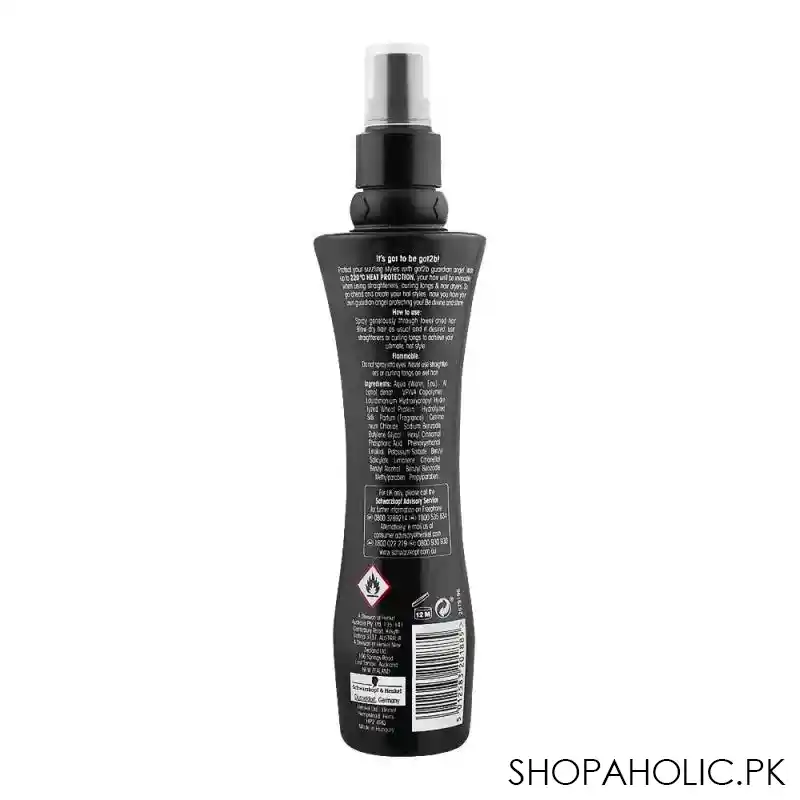 schwarzkopf got2b guardian angek blow dry heat protection spray, for hot hair styles, 200ml image2