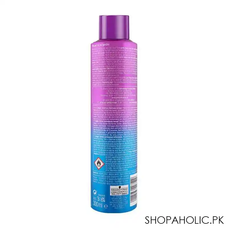 schwarzkopf got2b happy hour 24 hour hold hair spray, 300ml image2