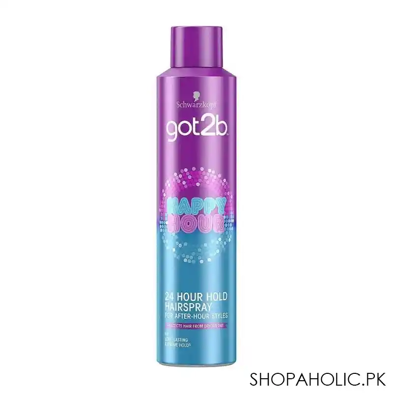 schwarzkopf got2b happy hour 24 hour hold hair spray, 300ml main image