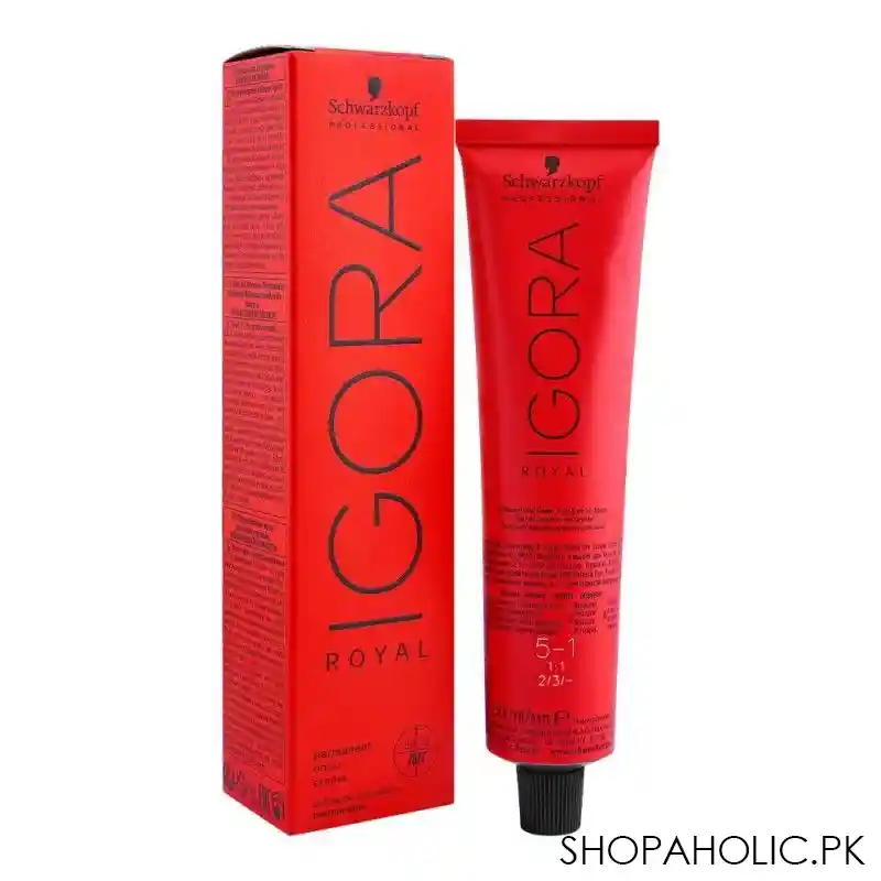 schwarzkopf igora royal hair colour 5 in 1 light brown cendre, 60ml main image