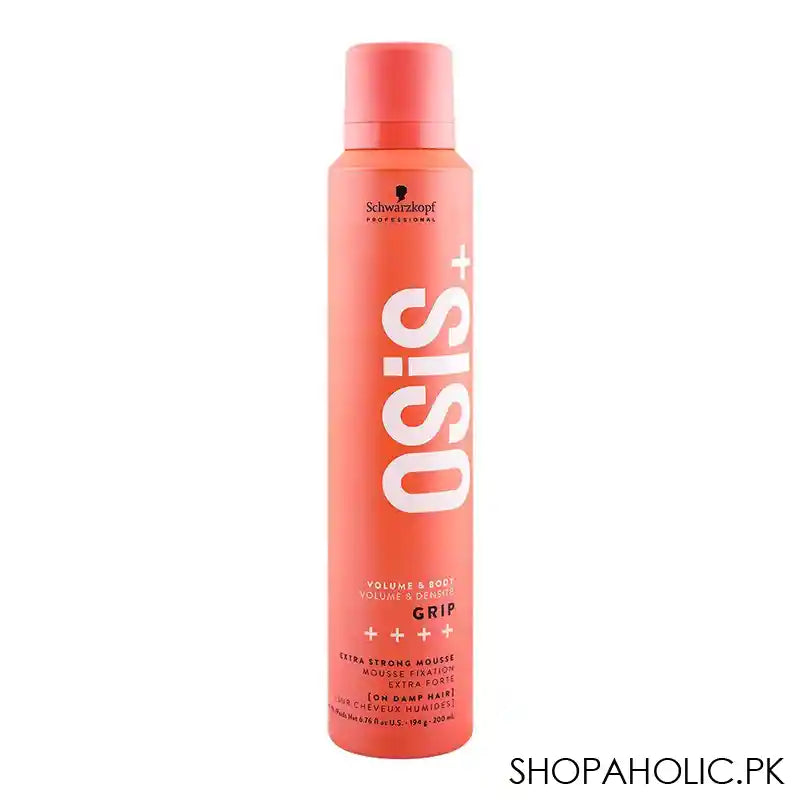 Schwarzkopf Osis+ Grip Volume & Body Extra Strong Mousse, 200ml - Main Image