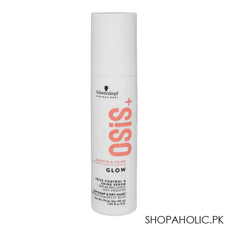 Schwarzkopf Osis+ Smooth & Shine Glow Frizz Control & Shine Serum, On Damp & Dry Hair, 50ml - Main Image