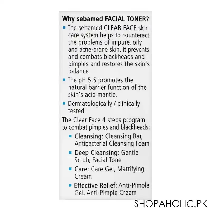 seba med clear face facial toner, for impure & acne prone skin, 150ml image3