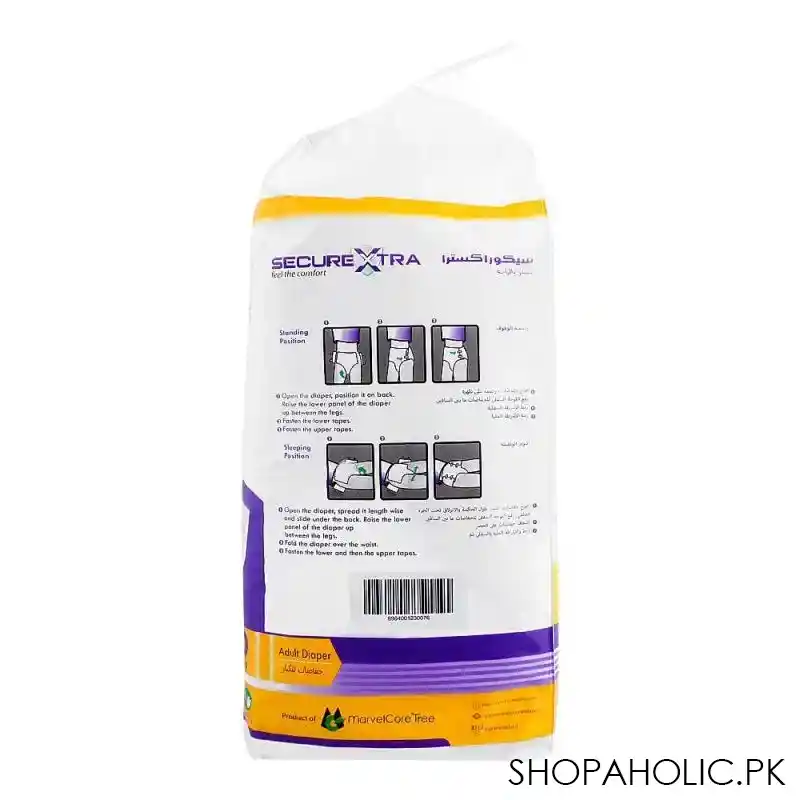 secure xtra adult diaper 52 68 inches, xlarge, 10 pack image3