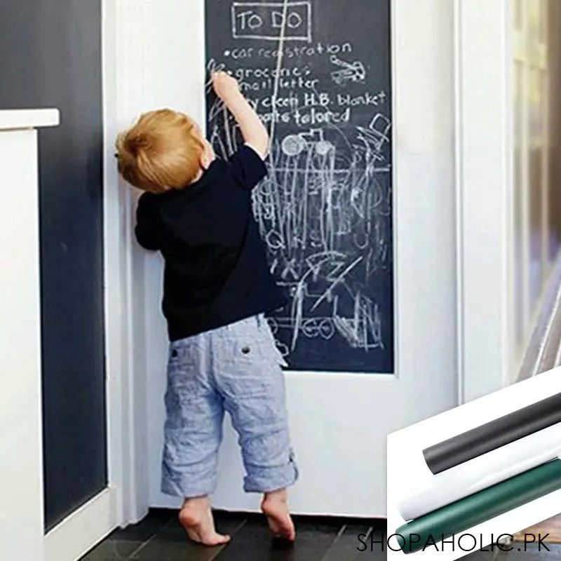 self adhesive waterproof wall sticker erasable board for kids with chalk image6