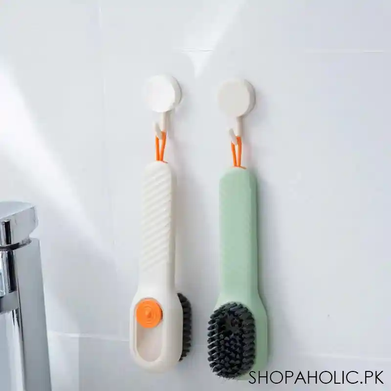 self dispensing liquid soap cleaning brush with long handle image4