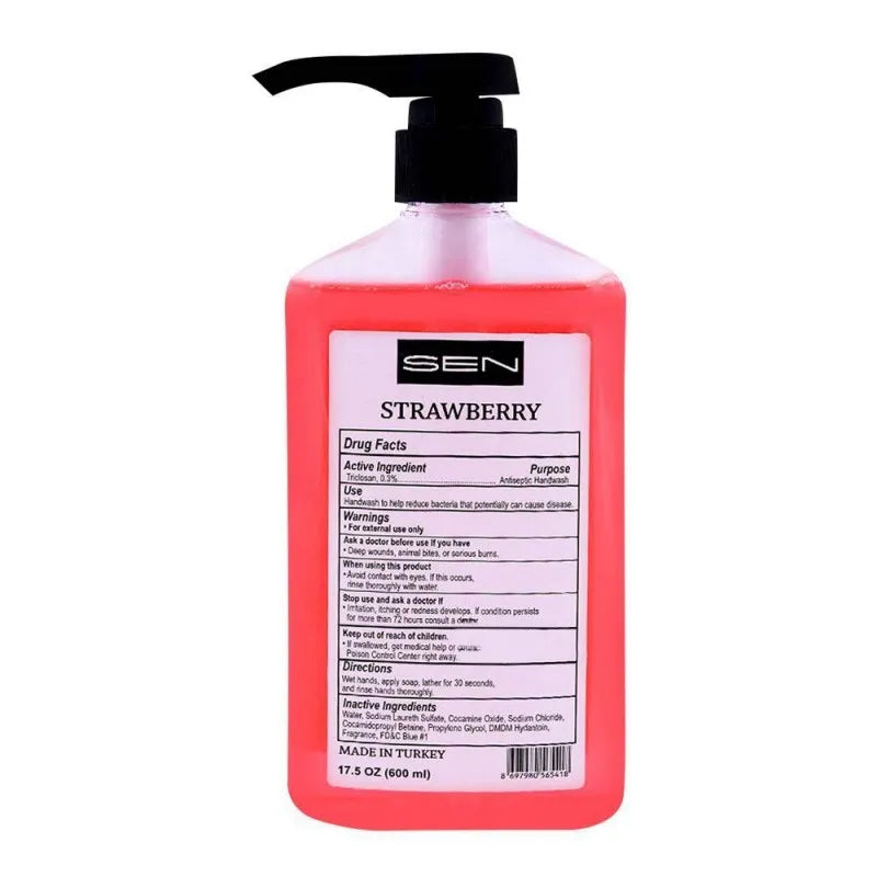 sen strawberry liquid soap, nourishing extracts & vitamin e, 600ml image2