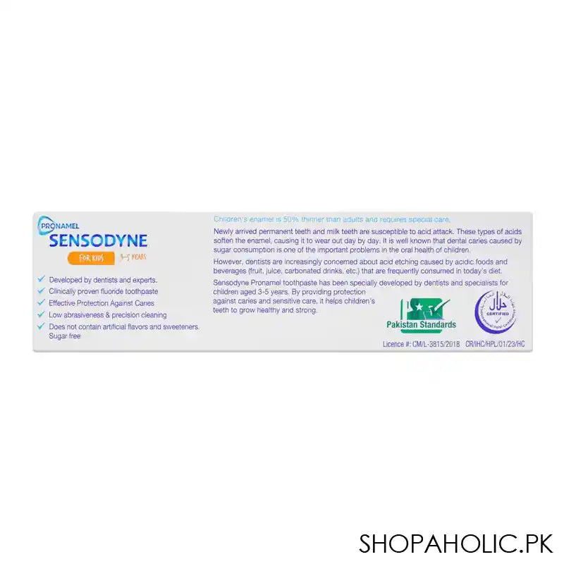 Sensodyne For Kids 3-5 Years, Mild Mint Toothpaste, 50g - Image 2