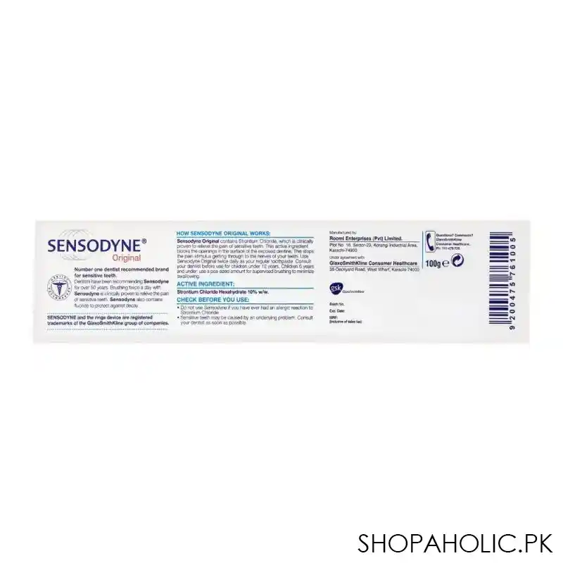 sensodyne original sodium chloride toothpaste, 100g image4