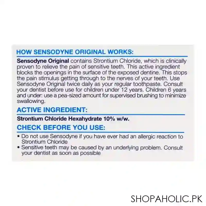 sensodyne original sodium chloride toothpaste, 100g image6