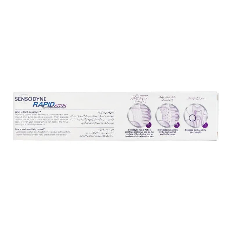 sensodyne rapid action long lasting protection toothpaste, 100g image3