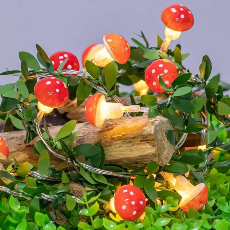 set of 10 3d mushroom string light image4