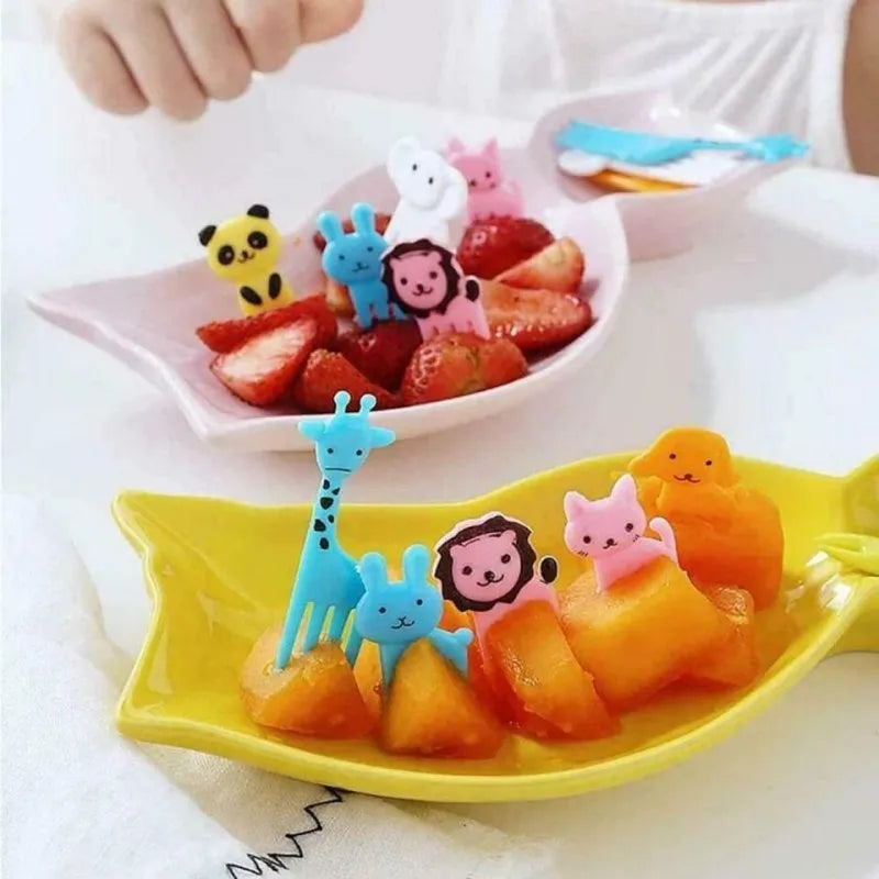 (set of 10) animal fruity forks image5