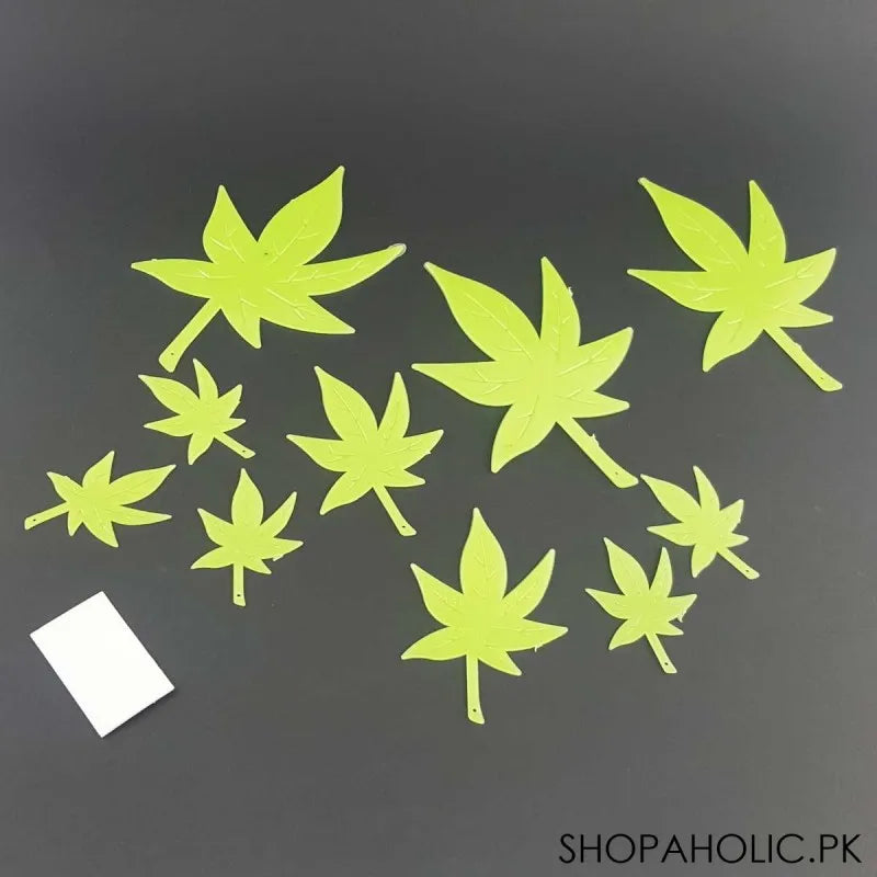 (set of 10) fluorescent leaf   glow in the dark main image