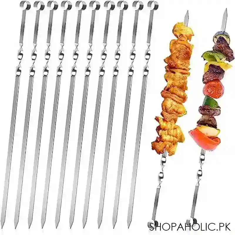 set of 10 reusable bbq skewers main image