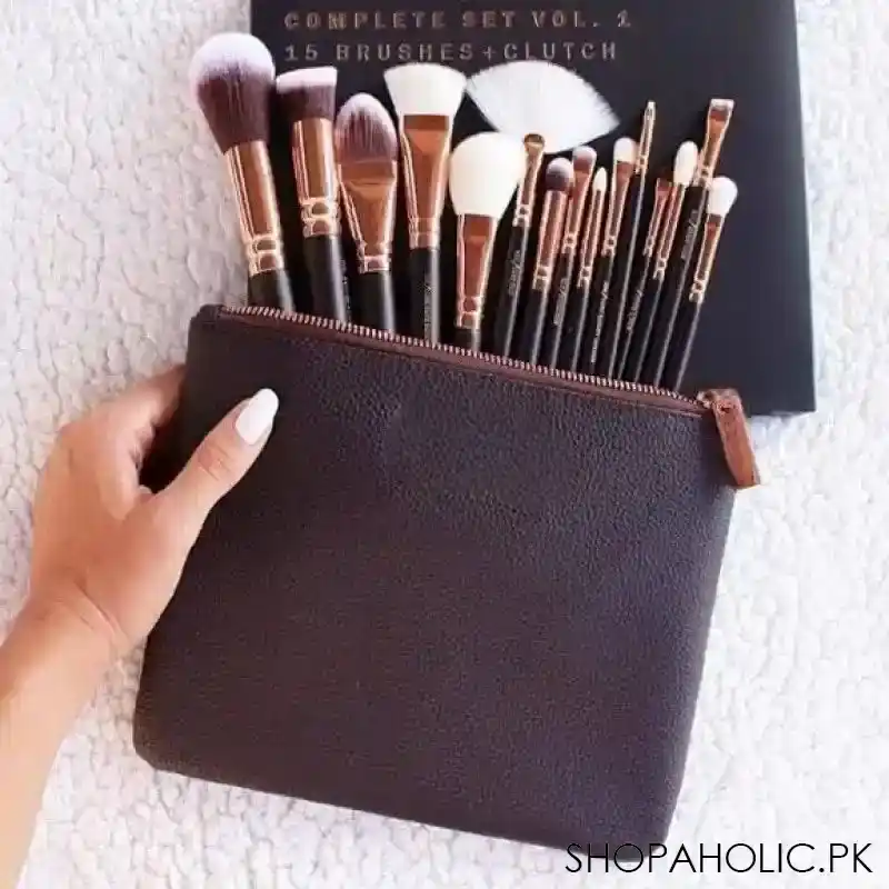 set of 15 pro makeup brush set main image