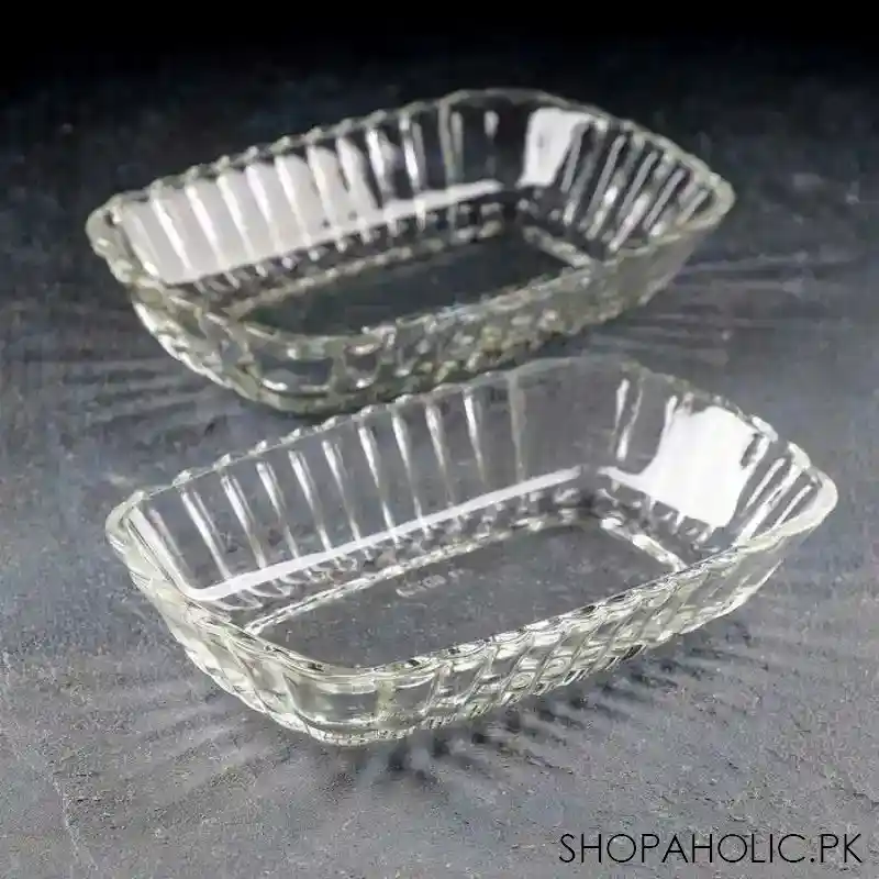 set of 2 maral rectangular shaped glass tray image2