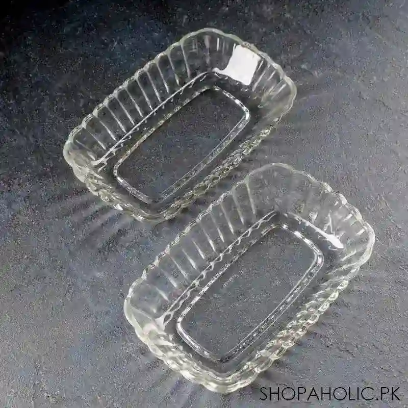 set of 2 maral rectangular shaped glass tray main image