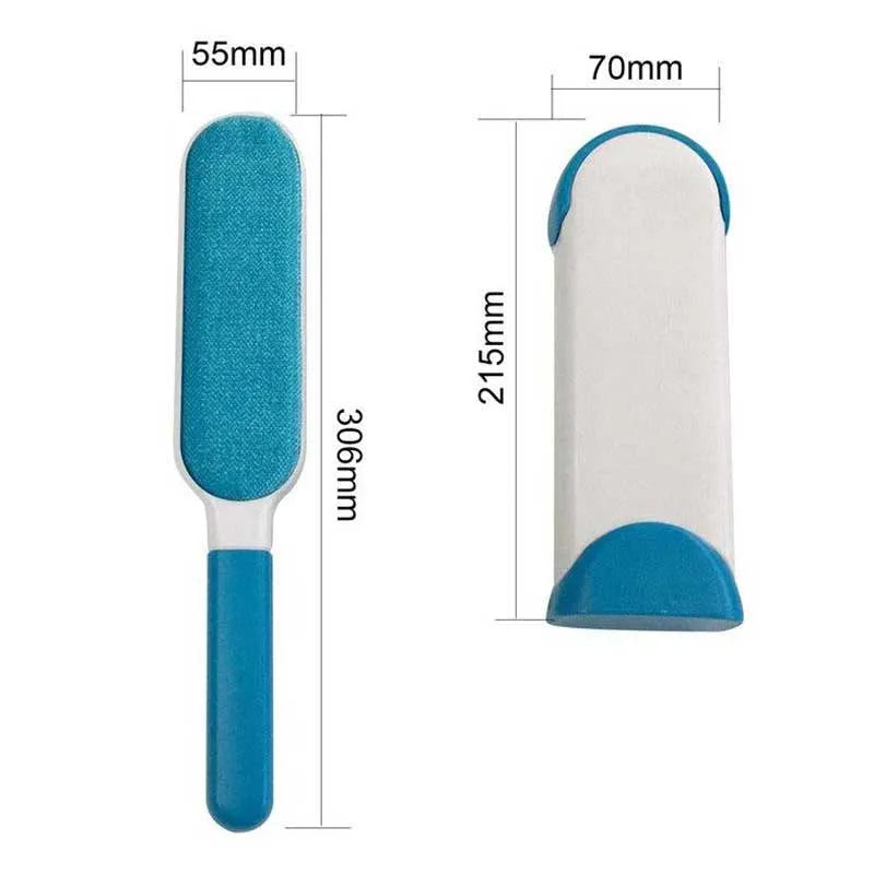 (set of 2) reusable pet double sided lint remover with self cleaning base travel remove fur brush image2