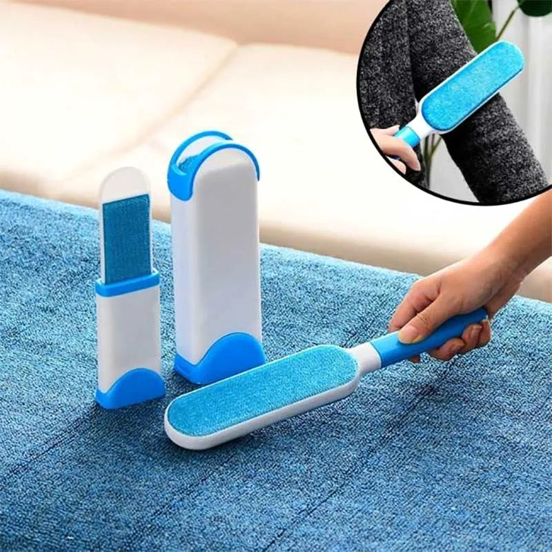 (set of 2) reusable pet double sided lint remover with self cleaning base travel remove fur brush main image