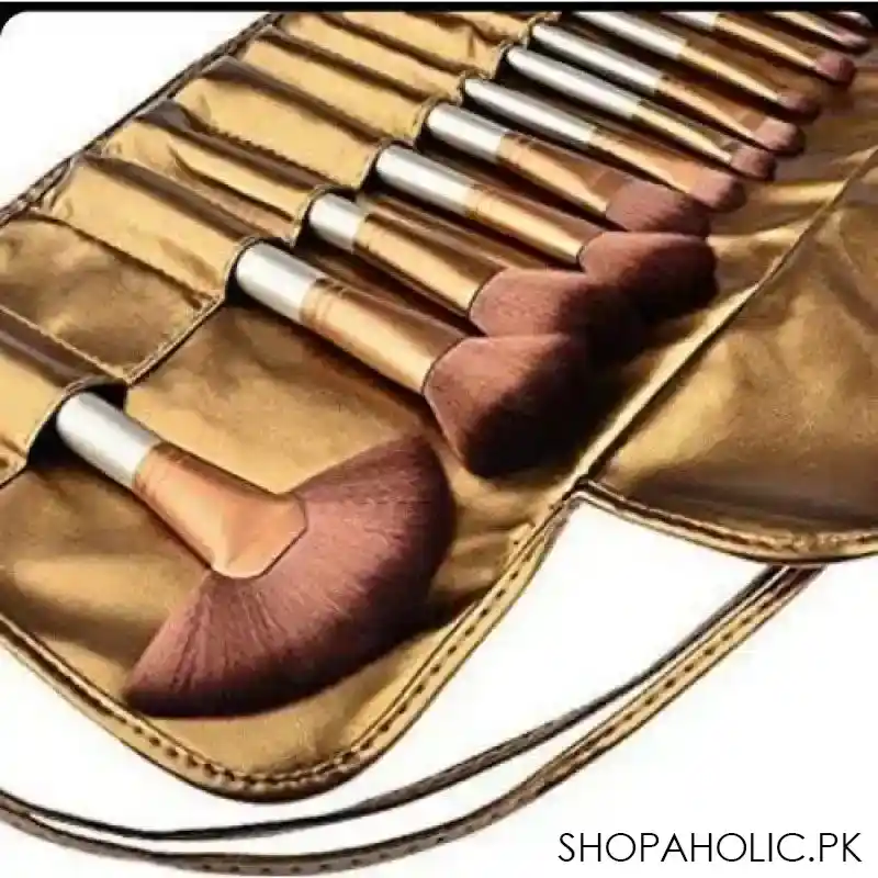 set of 24 golden professional makeup brushes set image2