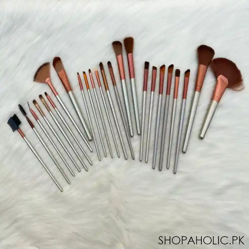 set of 24 golden professional makeup brushes set image3