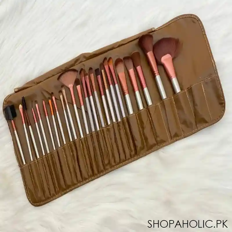 set of 24 golden professional makeup brushes set image5