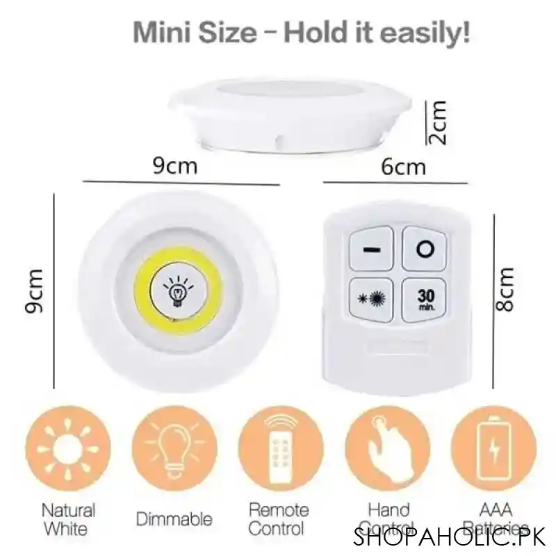 (set of 3) 2 in 1 led and cob light with remote control image10