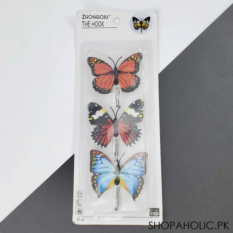 (set of 3) butterfly shape sticky hooks image2