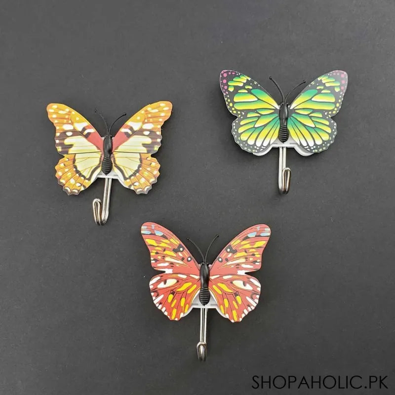 (set of 3) butterfly shape sticky hooks main image