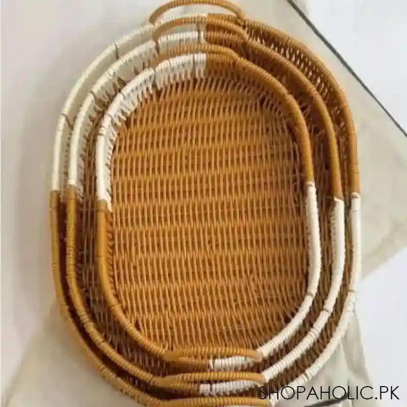 set of 3 oval rattan basket image3