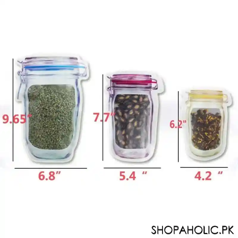 (set of 3) reusable bottle shape ziplock bag image2